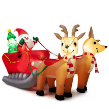 7.2 Feet Long Christmas Inflatable Santa Rides Sled with LED Lights - Co... - $138.22