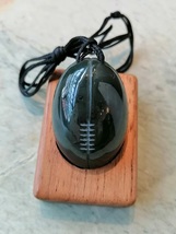 Nephrite Jade New zealand Rugby Ball large Pendant 40mm x 25mm - £59.73 GBP