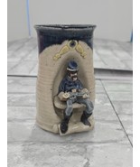 Vintage handmade Pottery Mug Soldier Sitting with Rifle Gun Latrine Seat... - $45.12 CAD