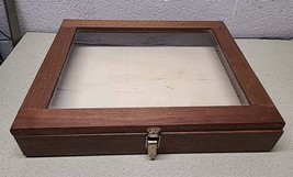 Antique Wooden Glass Counter Display Case - 17 X 14 X 3&quot; - $186.90