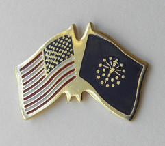 Indiana Us State And Usa Combo Flag Lapel Pin Badge 3/4 Inch - £4.21 GBP