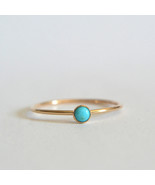 Natural Turquoise 3 Ct round cut 925 Sterling Silver gold plated Ring fo... - $75.19 CAD