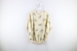 Vtg 90s Streetwear Womens Large Distressed All Over Print Beach Bear Sweatshirt - £23.29 GBP