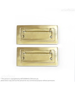 3.38&quot; Set of 2 Solid Brass Gold Finish Recessed Flush Lift Handle Drawer... - £23.77 GBP