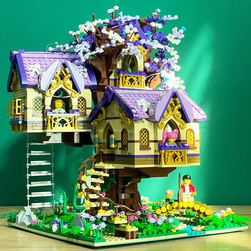 Mini Brick Creative City Elf Tree House Building Block Lost Temple Architecture - £58.88 GBP+