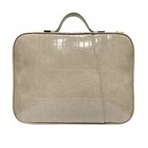  Ostrich Leather Laptop Bag For Macbook Air Pro Computer Office Women Men Handba - £143.60 GBP