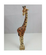 Handcarved Wooden Giraffe Standing 15&quot; Tall - $40.73 CAD