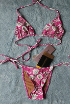 NWT CIA. MARITIMA Brazilian Sexy Rose Pink Triangle Bikini Swim Suit 42 L $180 - £55.63 GBP