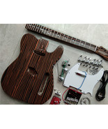TL Style 6 Strings Electric Guitar,Zebra Wood Body Diy Guitar Kits S432 - $5,157.22 MXN