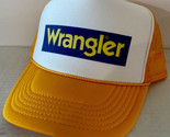 Vintage Wrangler Hat Earnhardt Trucker Hat Adjustable snapback Yellow - $17.62