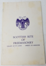 Scottish Rite of Freemasonry Valley of St. Louis 1960 New Member Booklet... - £14.24 GBP