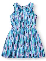 Wonder Nation Girls Lurex Chiffon Print Dress Size X-Large (14-16)  Nept... - £10.67 GBP