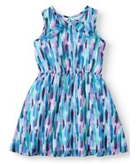 Wonder Nation Girls Lurex Chiffon Print Dress Size X-Large (14-16)  Nept... - $275.59 MXN