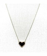 Black and Gold Heart Pendant with 9 in Gold Plated Rope Chain - €13,54 EUR