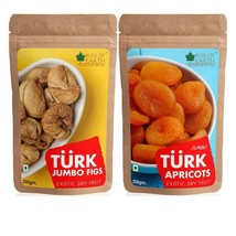 Organic &amp; Natural Turk Jumbo Figs &amp; Turk Jumbo Apricot Exotic Dry Fruit 200g - £18.99 GBP