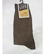 LIFE Brown Cotton Rich Men&#39;s Dress 25% Nylon 75% Cotton Socks 10-13 - £15.72 GBP