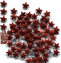 STARS Smooth Rhinestuds 6mm   Hot Fix..  RED iron on    2 Gross  288 Pieces - £5.30 GBP