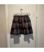 Crewcuts J. Crew Girls Stewart Tartan Plaid Ruffle Skirt Red Blk Holiday... - $37.40 CAD