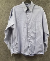 KENNETH COLE NY Dress Shirt Mens 15.5 32/33 Blue Long Sleeve Button Up V... - $18.35