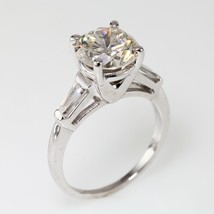3.00 Carat Diamant Brillant Rond 18k or Blanc Fiançailles Taille Bague :... - £15,269.90 GBP