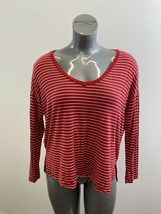 American Eagle Soft &amp; Sexy Tee Women&#39;s Size Medium Red Striped Viscose Blend   - £9.38 GBP
