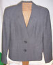 Linda Allard Ellen Tracy Gray Black Plaid Suit jacket Blazer Misses Size  4 - £15.50 GBP