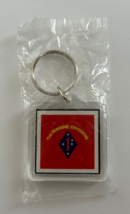 U.S. 1st Marine Division Flag Military Key Chain 2 Sided 1 1/2&quot; Plastic ... - $4.95