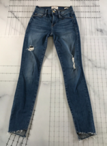 Frame Jeans Womens 23 Blue Skinny Distressed Le Skinny De Jeanne Timber ... - £29.54 GBP