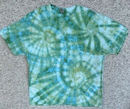 NEW Men’s Green Light Blue Spiral Ice Tie Dye Short Sleeve Shirt XXL 2XL - $396.93 MXN