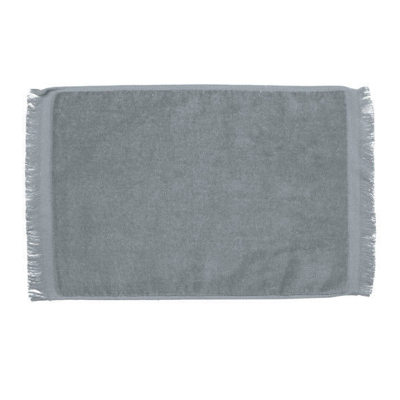 Fingertip Towels Fringed Ends Plush Color Silver   Pkg One Dozen