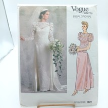 Vintage Vogue Bridal Original Sewing Pattern #1829 Size 10 14 or 16 1987 Wedding - $18.39