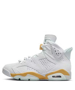 NIKE WOMEN AIR JORDAN 6 RETRO SHOES Pure Platinum/Blue DQ4914 074 size 9... - $138.88