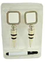 2 Wine Stoppers with Erasable White Board Squares w/Marker - £8.88 GBP