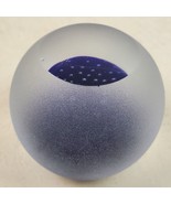 Vintage Murano Style Glass Paperweight 3D Purple w/ Bubbles 2.25&quot; - $20.57