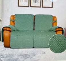 Easy Going Loveseat Recliner Cover Couch Double Seat Recliner Green Reversible - £39.32 GBP