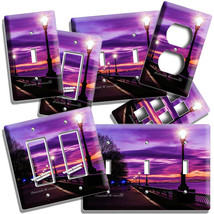 Romantic Paris Quay Dusk Purple Night Light Switch Outlet Wall Plates Room Decor - £14.42 GBP+