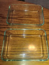 Set of 2 Pyrex 7210 Clear 3 Cup Serving Baking Dishes 7x5x1.5 Pair - £15.84 GBP