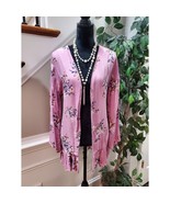 Cotton On Women&#39;s Pink Floral Viscose Long Sleeve Open Front Casual Jack... - €19,53 EUR