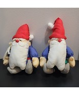 Vintage 2 Parachute Puffy Nylon 12&quot; Santa Claus Plush READ - $21.67 CAD