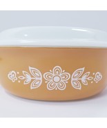 Vintage Pyrex Butterfly Gold #043 1.5 QT Casserole Dish with Lid Orange ... - £29.74 GBP