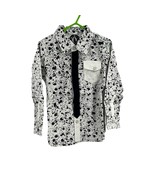 Mini Shatsu Black Tie Paint Splatter Button Down Shirt Size 4T New - £19.31 GBP