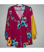 Emerald Brand Plus Size Fuchsia Floral Button Down Blouse - $258.25 MXN