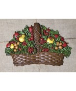 Vintage Homco Plastic Fruit Basket Wall Hanging Mid Century Modern Cotta... - £9.40 GBP