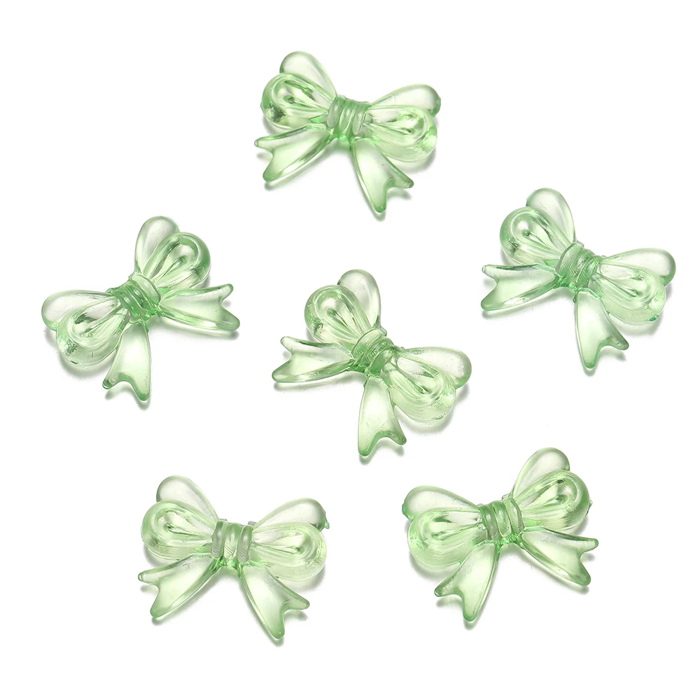 30Pcs/Lot 14x18mm Bowknot Transparent Bow Spacer Beads Earrings -Clear g... - $1.72