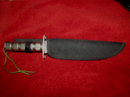 GORDON Hunting-survival KNIFE w/storage handle, lid compass w/black shea... - £35.04 GBP
