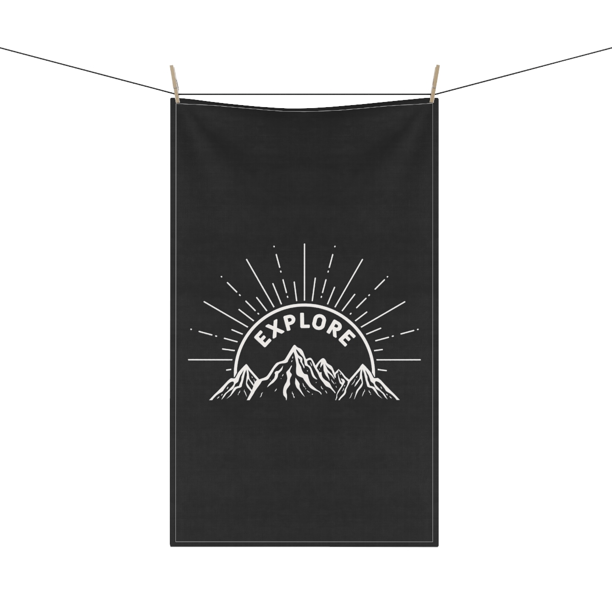 Explore Mountain Silhouette Kitchen Towel - Polyester or Cotton - 18" x 30" - £18.11 GBP - £19.76 GBP