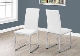 Monarch Specialties I Two Chairs, 28&quot;L X 28&quot;D X 38&quot;H, White/Chrome - £129.48 GBP