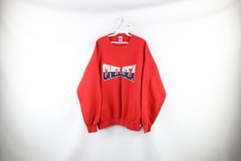 Vintage 90s Russell Athletic Mens 2XL Faded Spell Out Chelsea Sweatshirt Red USA - £38.91 GBP