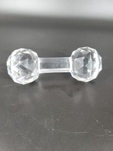 Vtg Knife Rest Clear Crystal Cut Glass Prism Dumbbell 4 3/4&quot; Tiny Chip - $13.53