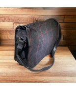 Vintage Cherokee Travel Satchel purse Plaid Felt Leather Shoulder bag Y2... - $14.26